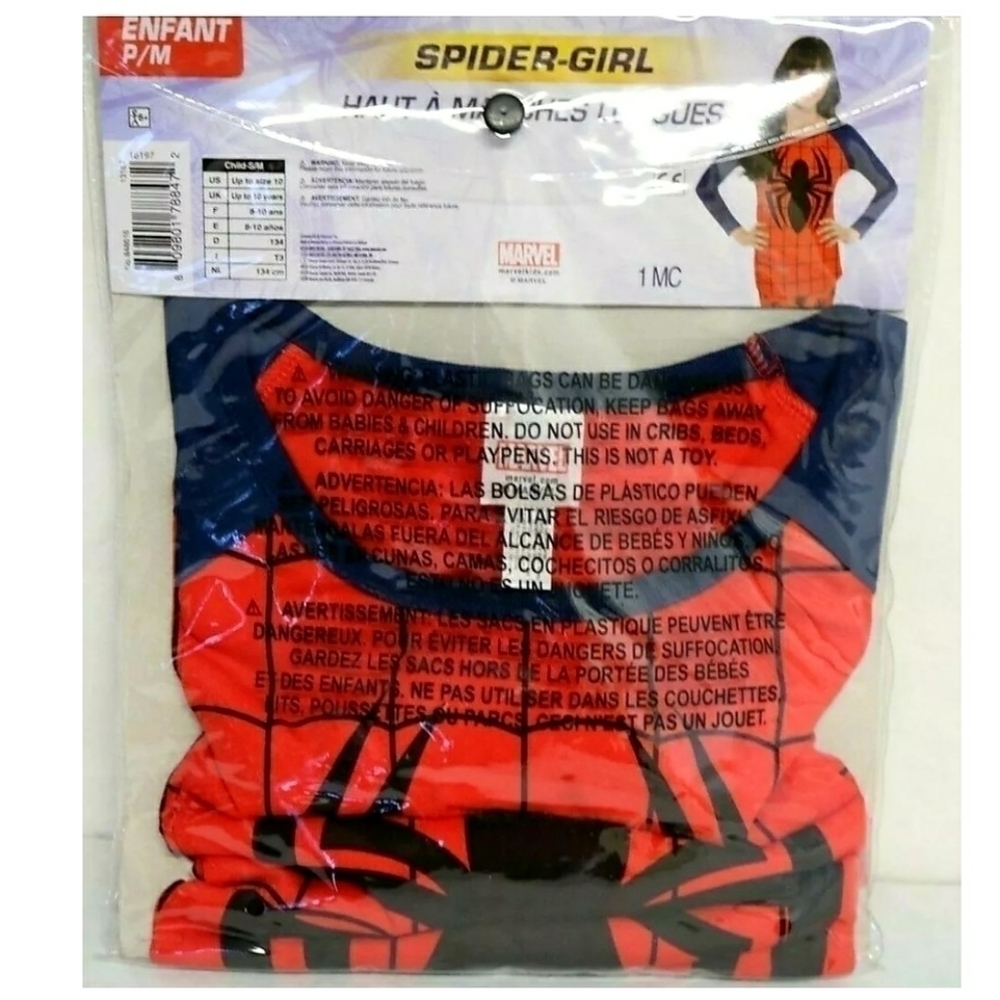 Marvel Spider-Girl Long Sleeve Top Child Small / Medium S/M Halloween Costume - Picture 2 of 2